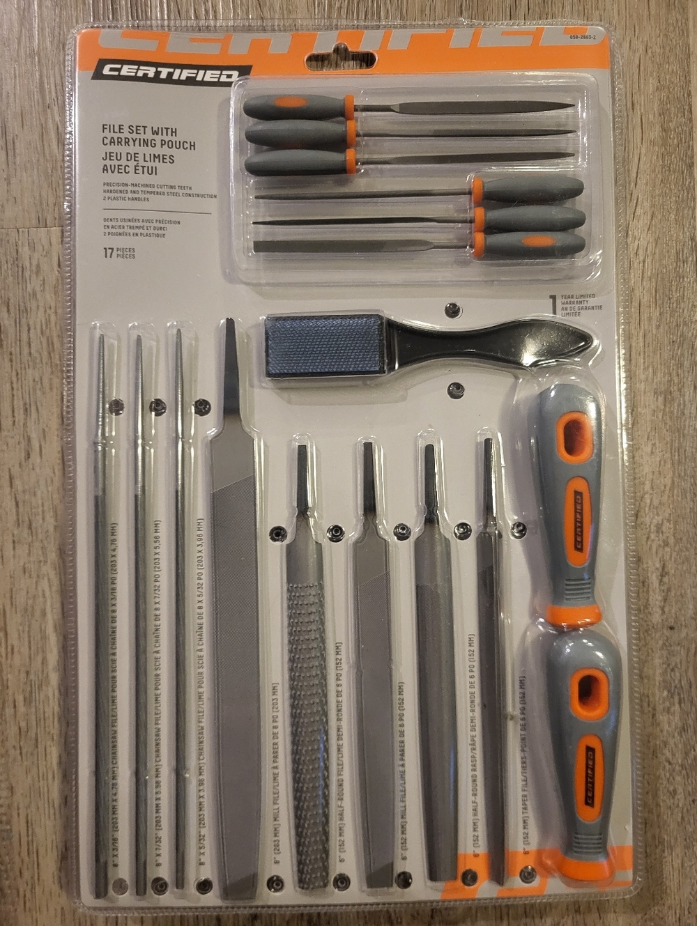 Certified 17-Piece File Set with Pouch - Gray & Orange